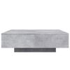 vidaXL Table basse avec lumières LED gris béton 100x100x31 cm