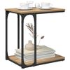 vidaXL Table d'appoint avec &eacute;tag&egrave;re Ch&ecirc;ne artisanal 50 x 35 x 52 cm
