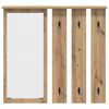 vidaXL Porte-manteau mural avec miroir ch&ecirc;ne artisanal 84 x 10 x 80 cm