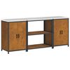 vidaXL Ensemble de rangement cuisine 3 pcs Rouill&eacute; Acier patin&eacute;