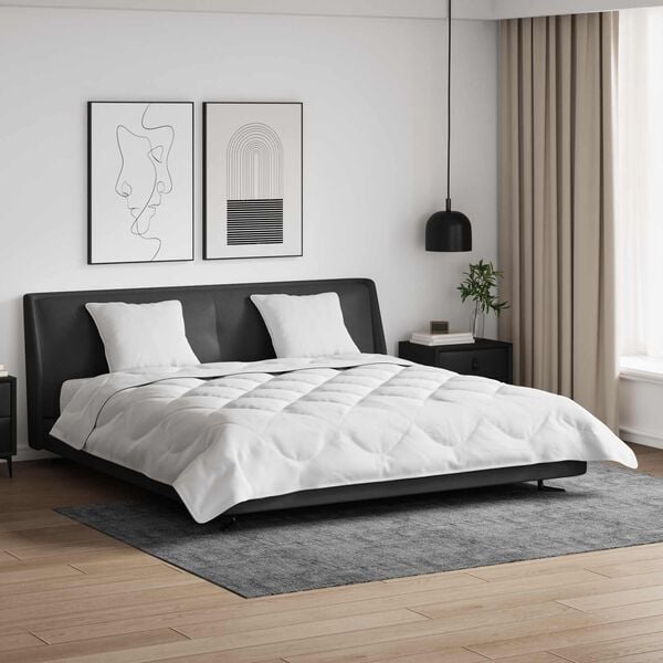 vidaXL Duvet d'&eacute;t&eacute; simple avec oreiller 3 pcs Blanc Microfibre