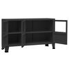 vidaXL Buffet industriel Noir 105x35x62 cm Métal et verre