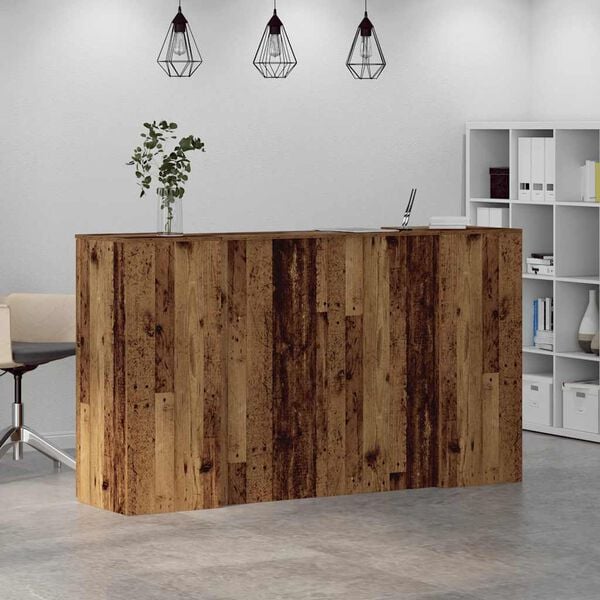 vidaXL Bureau de réception vieux bois 180x50x103,5cm bois d'ingénierie