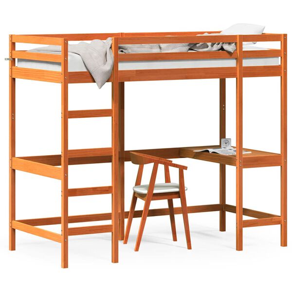 vidaXL Lit superpos&eacute; sans matelas cire marron 90x190 cm pin massif