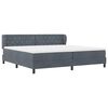 vidaXL Lit &agrave; ressorts avec matelas Gris fonc&eacute; 200 x 200 cm Velours