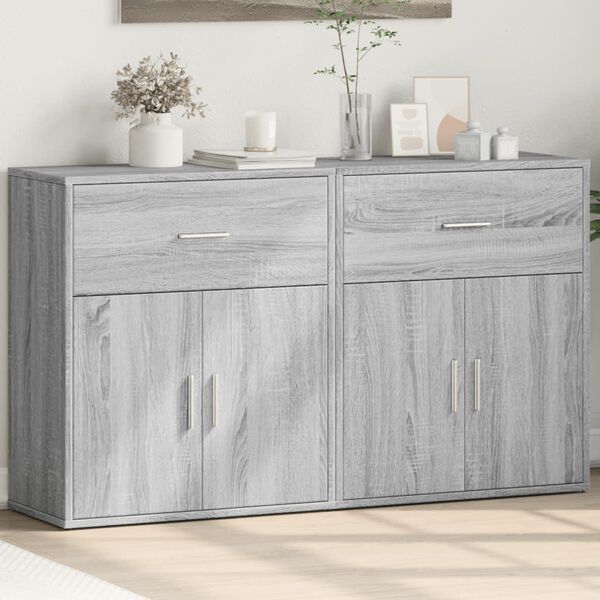 vidaXL Buffets 2 pcs sonoma gris 60x31x70 cm bois d'ing&eacute;nierie