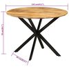 vidaXL Table à dîner Ø110x78 cm Bois de manguier massif et acier