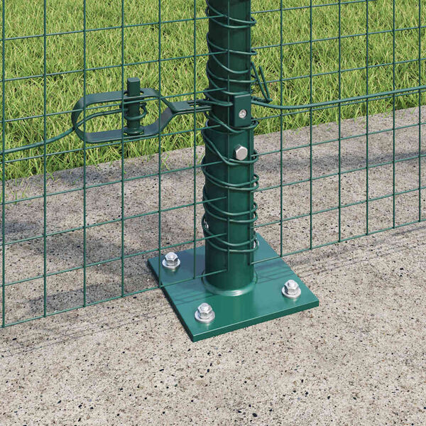 vidaXL Cl&ocirc;ture avec poteaux Vert 1.5 x 10 m Acier
