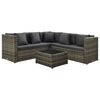 vidaXL Salon de jardin 4 pcs avec coussins r&eacute;sine tress&eacute;e gris