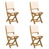 vidaXL Chaises de bistrot d'ext&eacute;rieur 4 pc Cr&egrave;me blanc