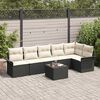 vidaXL Ensemble de canap&eacute; de jardin avec coussin 7 pcs Noir Poly rotin