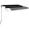 vidaXL Auvent manuel r&eacute;tractable avec LED 350x250 cm Anthracite