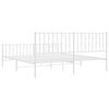 vidaXL Cadre de lit m&eacute;tal sans matelas et pied de lit blanc 183x213 cm