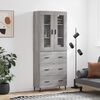 vidaXL Buffet haut Sonoma gris 69,5x34x180 cm Bois d'ing&eacute;nierie