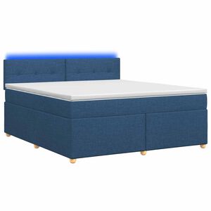 vidaXL Lit boxspring avec matelas Bleu 140 x 190 cm Tissu