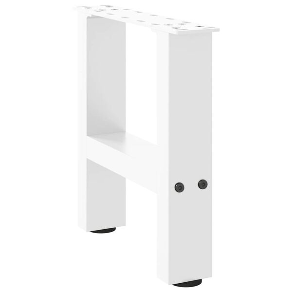 vidaXL Pieds de table basse Blanc 2 pi&egrave;ces 40 x (30-31) cm Acier