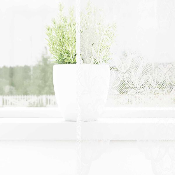 vidaXL Rideau en Dentelle Floral Blanc 160 x 200 cm Polyester