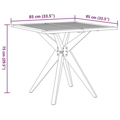 vidaXL Table de jardin carrée 85x85x75 cm bois d'acacia solide