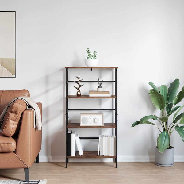 vidaXL &Eacute;tag&egrave;re Ch&ecirc;ne fum&eacute; 60 x 29,5 x 115 cm Bois d'ing&eacute;nierie