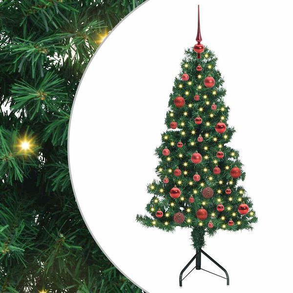 vidaXL Arbre de No&euml;l artificiel d'angle Vert 150 cm PVC et m&eacute;tal