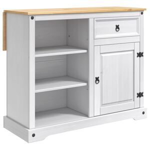 vidaXL Chariot de cuisine 2 pcs Blanc et Cire de Miel Pin massif