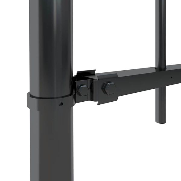 vidaXL Cl&ocirc;ture de jardin avec dessus en forme de lance en acier 1248 x 120 cm Noir