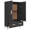 vidaXL Buffet haut noir 70x31x115 cm bois d'ing&eacute;nierie