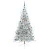 vidaXL Sapin de No&euml;l artificiel pr&eacute;-&eacute;clair&eacute; Argent 240 cm PET