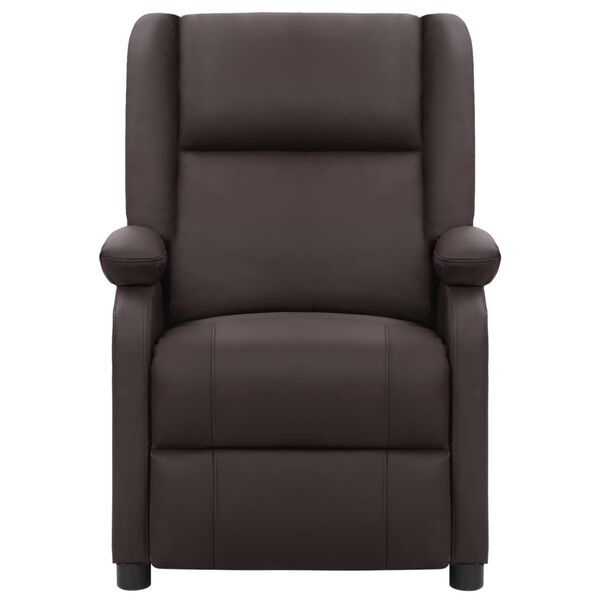 vidaXL Fauteuil de massage marron cuir v&eacute;ritable