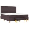 vidaXL Lit &agrave; ressorts avec matelas Marron fonc&eacute; 180 x 200 cm tissu