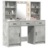 vidaXL Ensemble de table de maquillage avec LED 3 pcs Gris b&eacute;ton