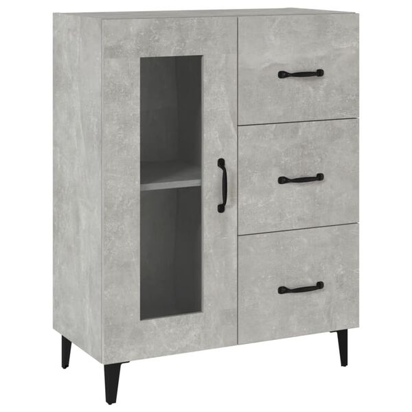 vidaXL Buffet gris b&eacute;ton 69,5x34x90 cm bois d'ing&eacute;nierie