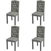 vidaXL Chaises &agrave; manger lot de 4 gris tissu