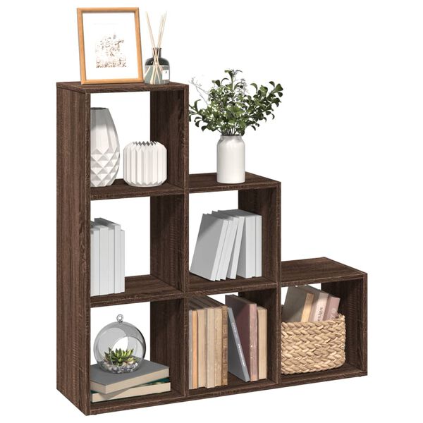 vidaXL &Eacute;tag&egrave;re s&eacute;paratrice de pi&egrave;ce 3 niveaux ch&ecirc;ne marron 99x29x99 cm