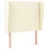 vidaXL T&ecirc;te de lit avec oreilles Cr&egrave;me 93x23x118/128 cm Similicuir