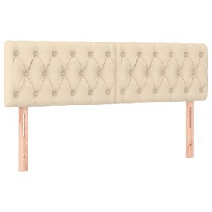 vidaXL T&ecirc;tes de lit Cr&egrave;me 160x7x78/88 cm Tissu