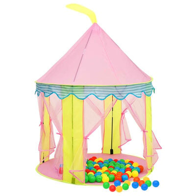 vidaXL Tente de jeu pour enfants avec 250 balles Rose 100x100x127 cm