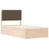vidaXL Cadre de lit avec t&ecirc;te de lit rembourr&eacute;e Taupe 90 x 190 cm