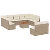 vidaXL Salon de jardin avec coussins 12 pcs beige r&eacute;sine tress&eacute;e