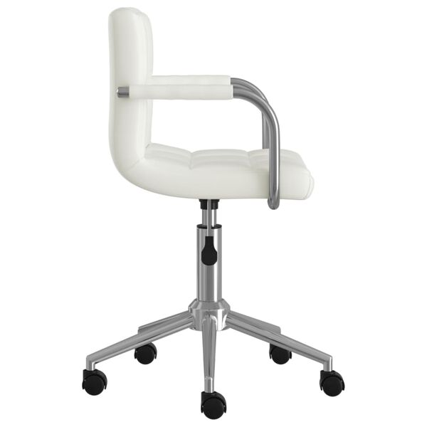 vidaXL Chaise pivotante de salle à manger Blanc Similicuir