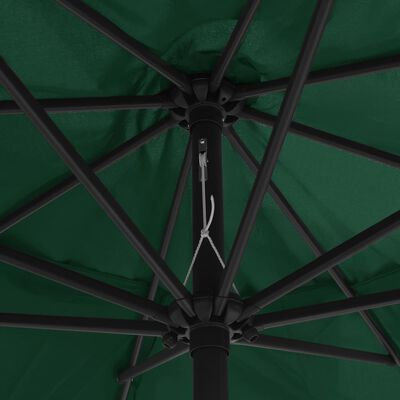 vidaXL Parasol de jardin avec mât en métal 390 cm vert