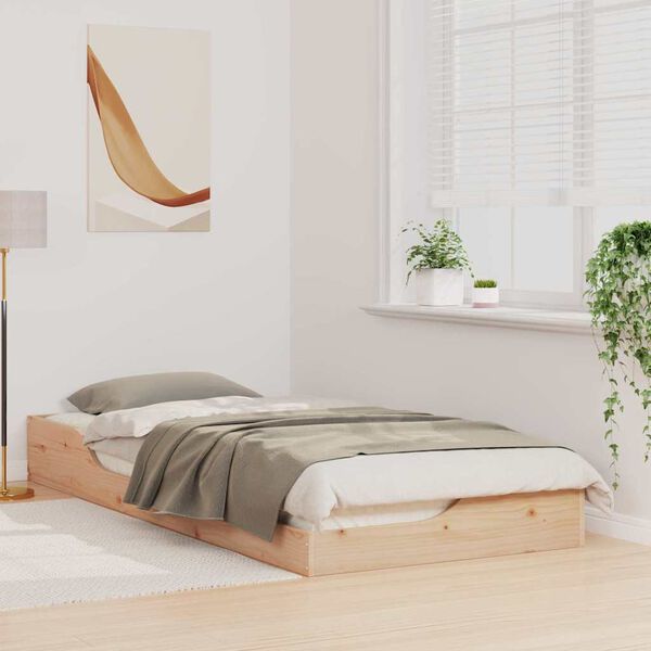 vidaXL Cadre de lit Marron 90 x 210 cm Pin massif