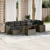 vidaXL Salon de jardin 8 pcs avec coussins gris r&eacute;sine tress&eacute;e
