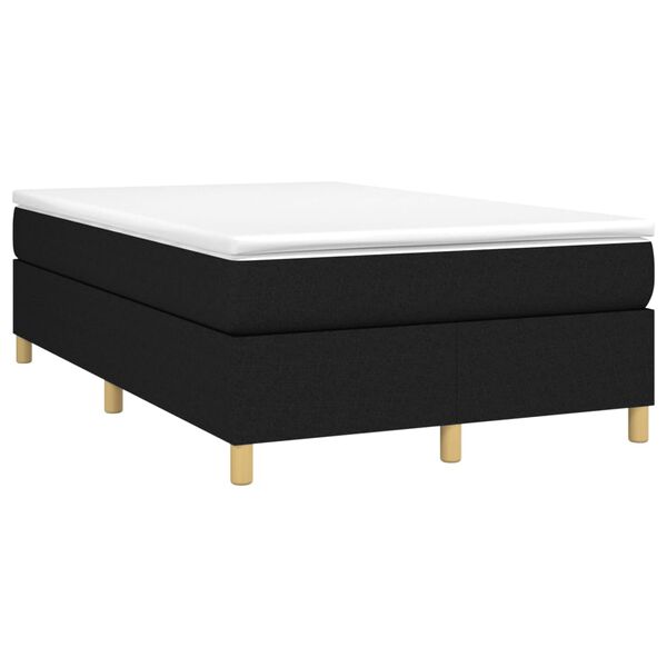 vidaXL Sommier &agrave; lattes de lit avec matelas noir 120x190 cm tissu