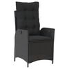 vidaXL Ensemble &agrave; manger de jardin coussins 7pcs Noir R&eacute;sine tress&eacute;e