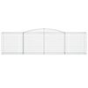 vidaXL Paniers &agrave; gabions arqu&eacute;s 6 pcs 400x50x100/120 cm Fer galvanis&eacute;