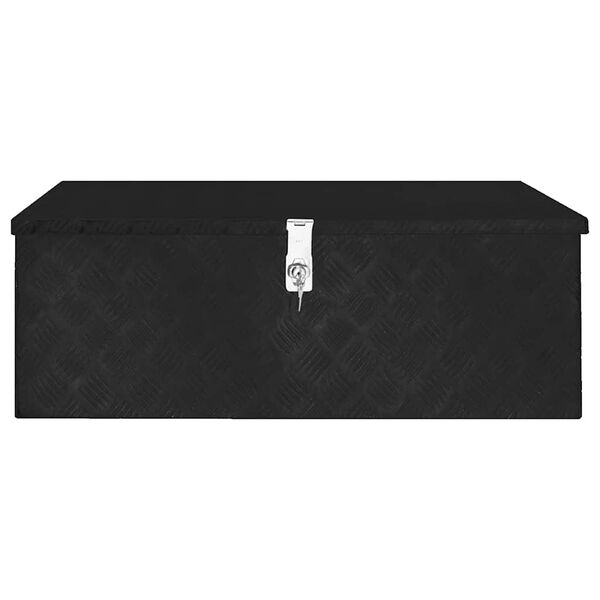 vidaXL Bo&icirc;te de rangement Noir 90x47x33,5 cm Aluminium