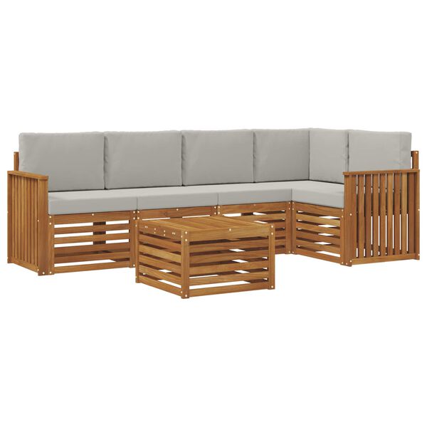 vidaXL Ensemble de canap&eacute; d'angle 6 pcs Gris Naturel et Clair