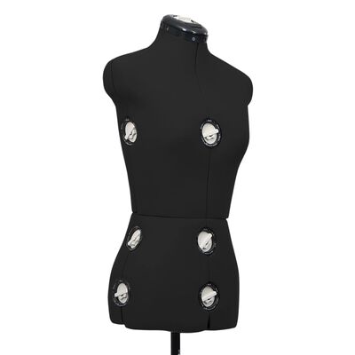 vidaXL Mannequin de robe ajustable pour femme Noir S Taille 33-40