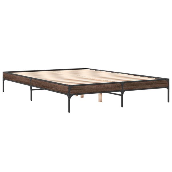 vidaXL Cadre de lit sans matelas ch&ecirc;ne marron 160x200 cm